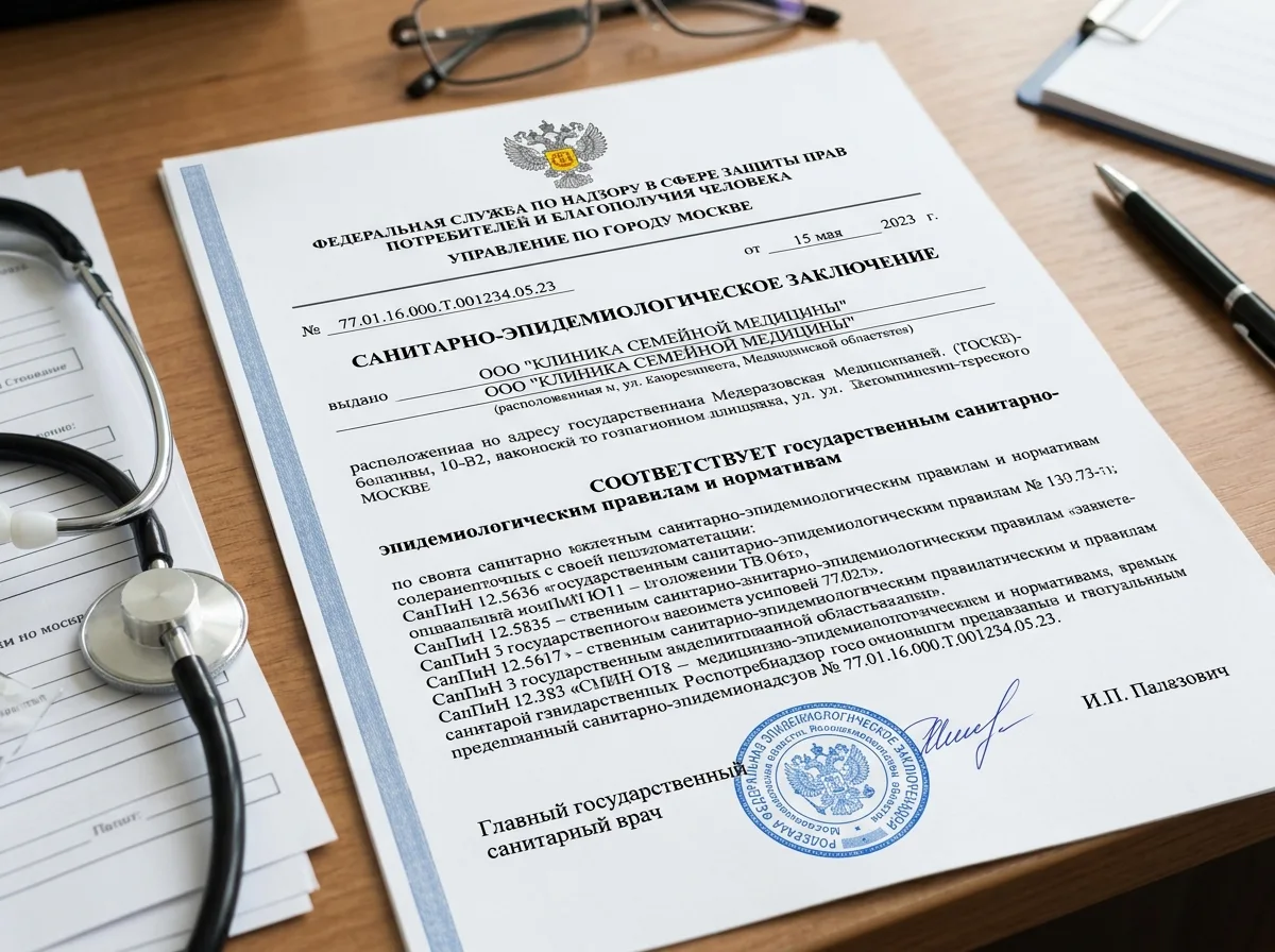 Заключение Роспотребнадзора о соответствии санитарным нормам медицинского учреждения